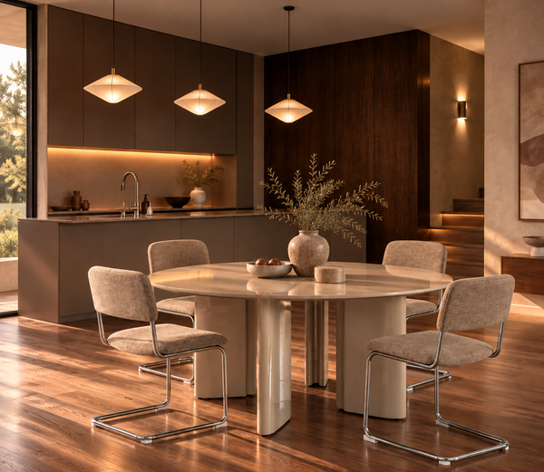 Aria - Round Table 120 cm - Lacquered - Taupe