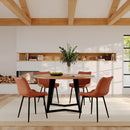 Table ronde Moorea  6 personnes en bois et métal 140 cm