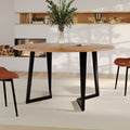 Moorea - Table Ronde 6 Personnes En Bois D'Acacia Et Métal