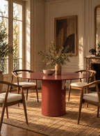 Olmo - Tavolo rotondo 120 cm - Vetro temperato - Bordeaux