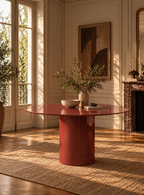 Olmo - Tavolo rotondo 120 cm - Vetro temperato - Bordeaux