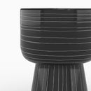 table zita d appoint metal noir raye blanc