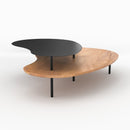 Tables gigognes Moji en bois et metal noir (lot de 2)
