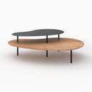 Tables gigognes Moji en bois et metal noir (lot de 2)