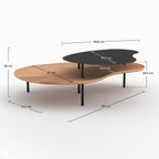 Moji - Lot De 2 Tables Gigognes En Bois Et Metal Noir