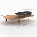 Tables gigognes Moji en bois et metal noir (lot de 2)