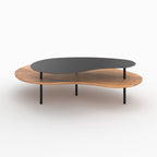 Moji - Lot De 2 Tables Gigognes En Bois Et Metal Noir