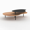 Tables gigognes Moji en bois et metal noir (lot de 2)