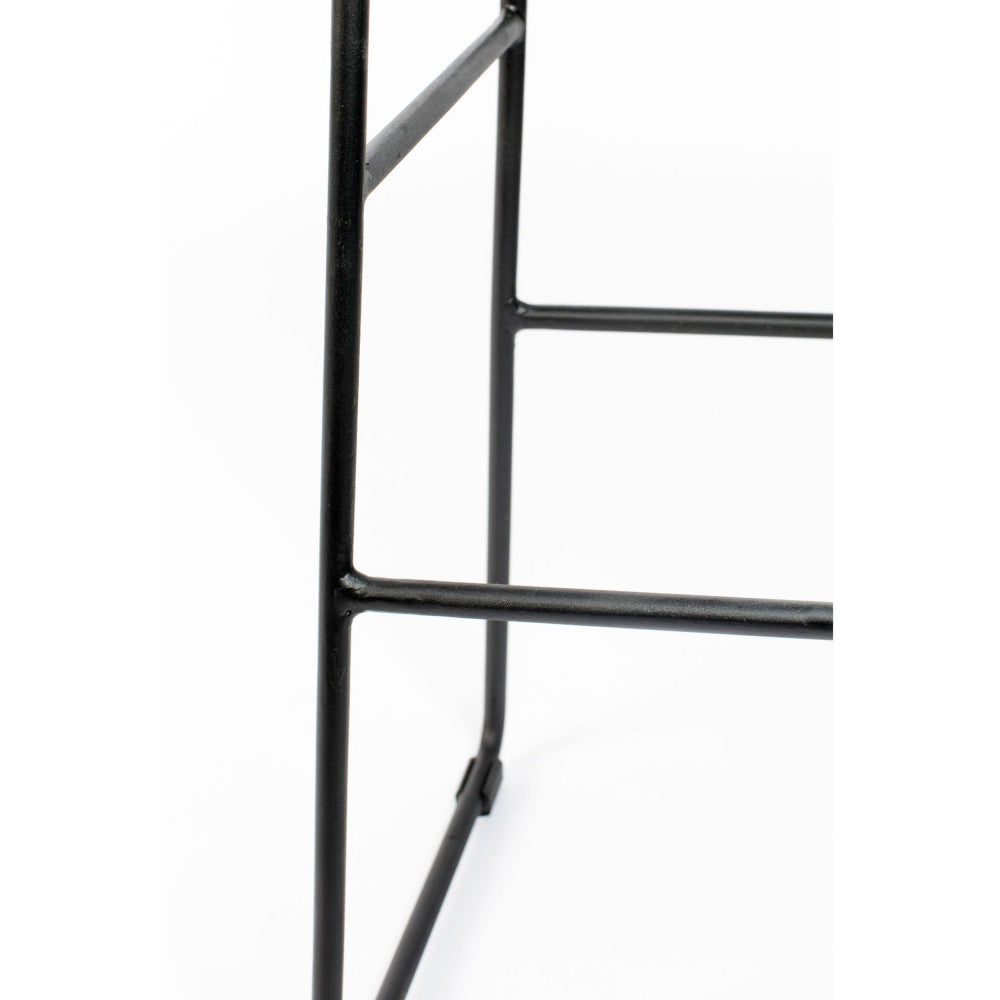 Tangle - Tabouret De Bar - Teck Recyclé Et Métal - Noir