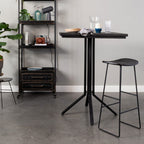 Tangle - Tabouret De Bar - Teck Recyclé Et Métal - Noir