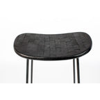 Tangle - Tabouret De Bar - Teck Recyclé Et Métal - Noir