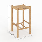 Kepler - Tabouret Pour Îlot Central En Tressage Et Bois
