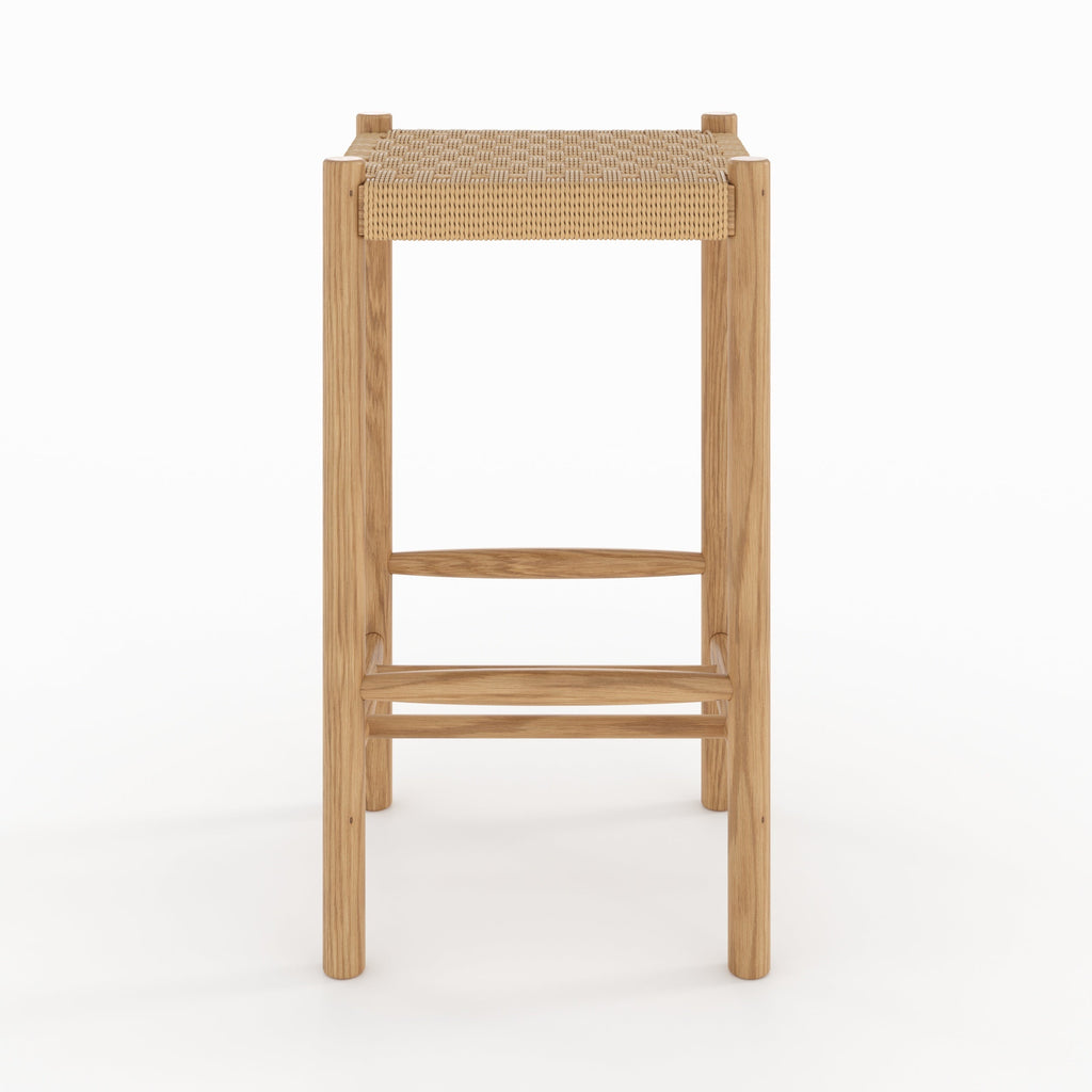 Kepler - Tabouret Pour Îlot Central En Tressage Et Bois