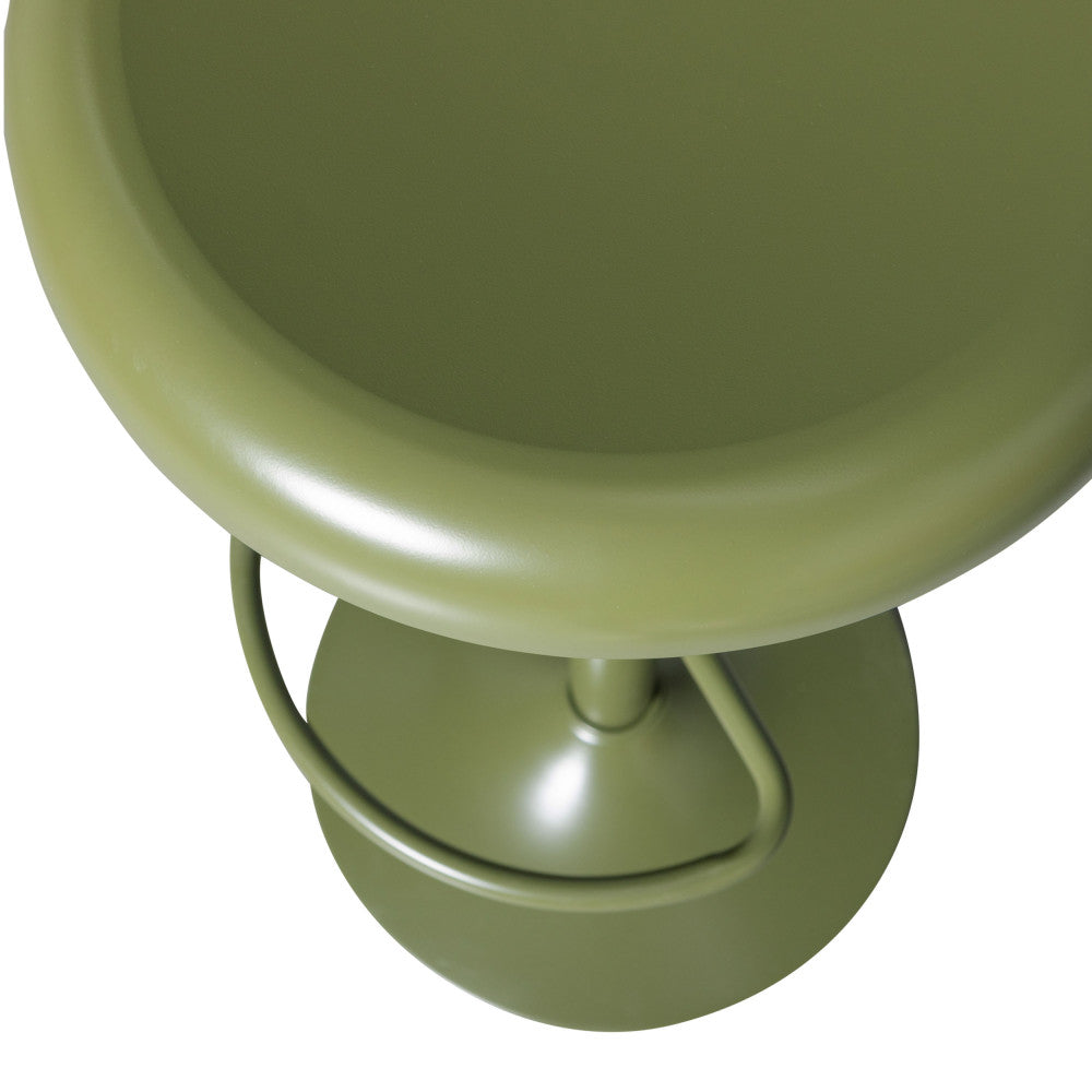 Isaac - Adjustable H61 Bar Stool - Metal - Khaki Green