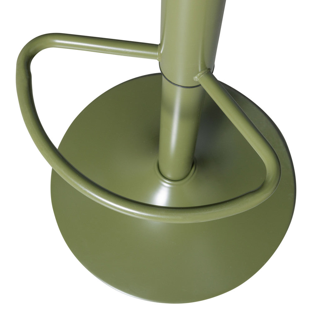 Isaac - Adjustable H61 Bar Stool - Metal - Khaki Green
