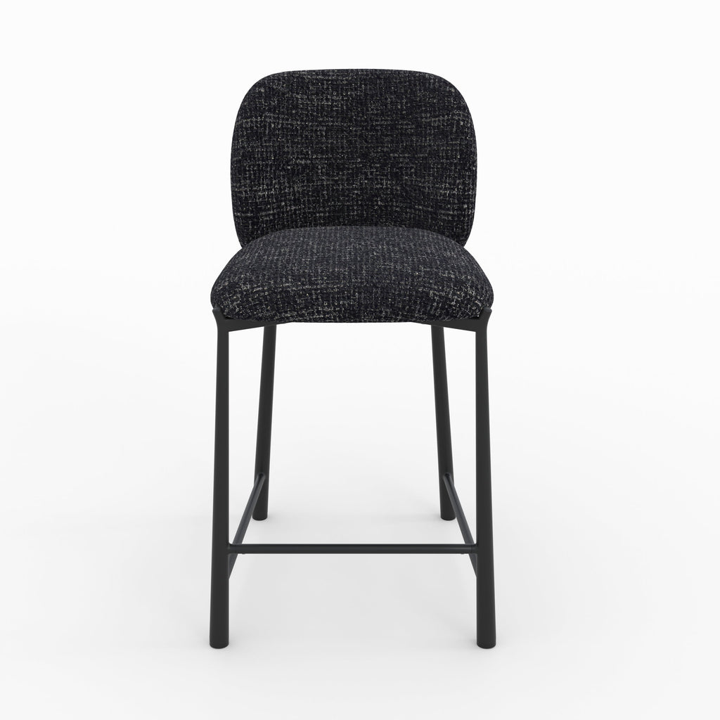 Bento - Lot De 2 Chaises Pour Ilot Central En Tissu Texturé Noir