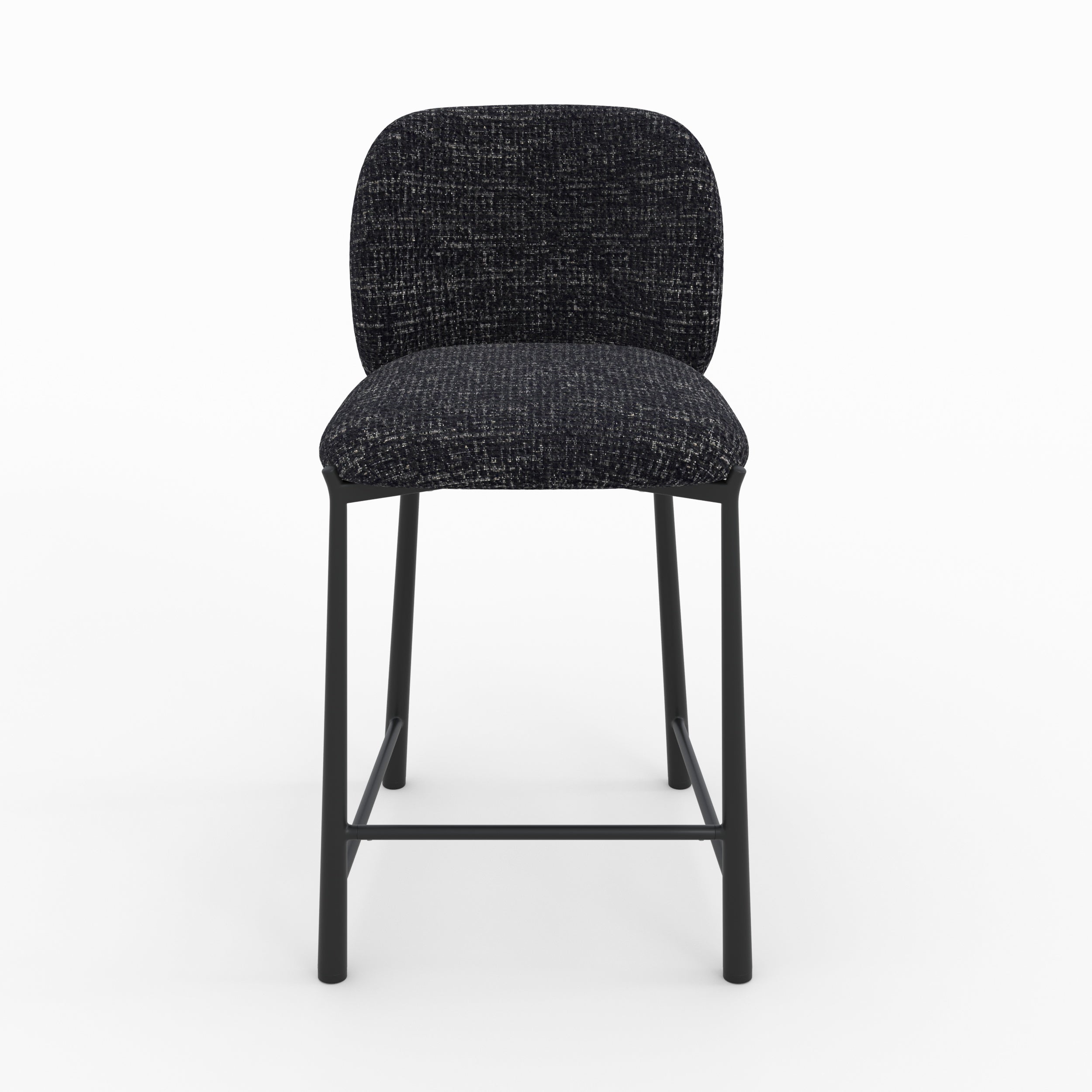 Bento - Lot De 2 Chaises Pour Ilot Central En Tissu Texturé Noir
