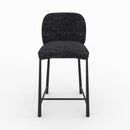 Lot de 2 chaises Bento pour ilot central 65,5 cm en tissu texturé noir
