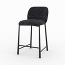 Lot de 2 chaises Bento pour ilot central 65,5 cm en tissu texturé noir