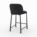 Lot de 2 chaises Bento pour ilot central 65,5 cm en tissu texturé noir