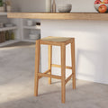 Kappa - Stool For Central Island In Canework And Wood