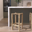 Tabouret de bar mi-hauteur Jovan en teck 65 cm