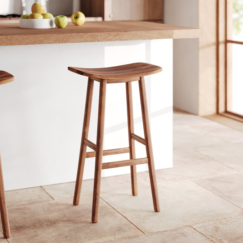 Tabouret de bar Vittoria en bois de teck 77 cm
