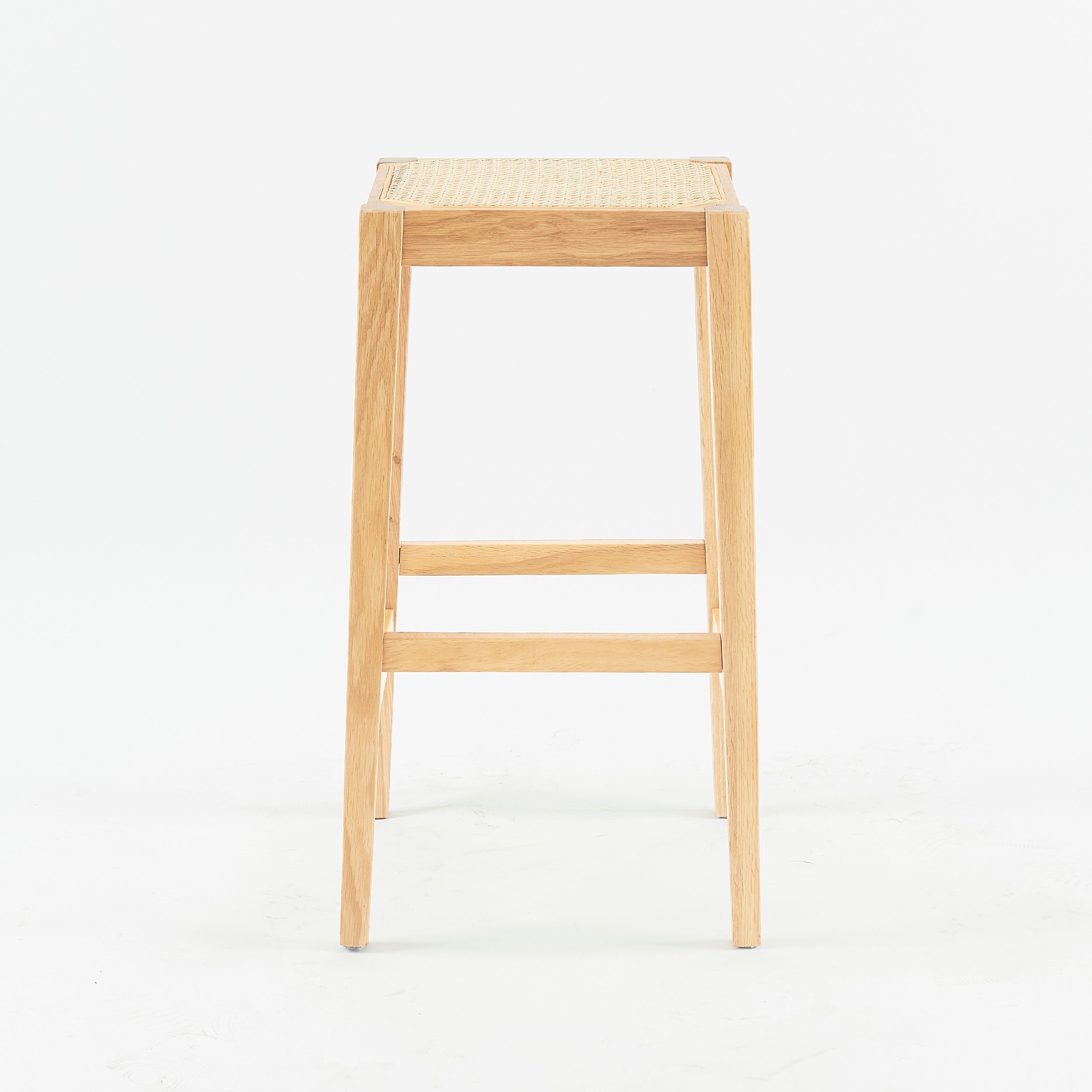 Kappa - Stool For Central Island In Canework And Wood