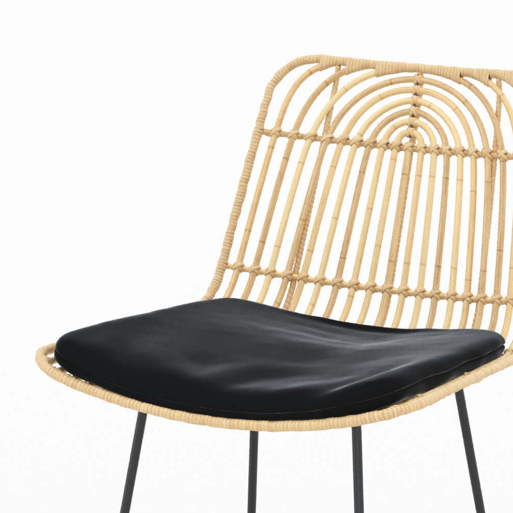 Goa - Set of 2 Rattan and Black Central Island Chairs