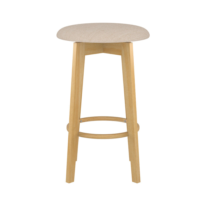 Tabouret de bar Vahina beige et bois clair 66 cm (lot de 2)