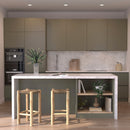 Tabouret de bar mi-hauteur Jovan en teck 65 cm