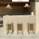 Tabouret de bar mi-hauteur Jovan en teck 65 cm