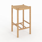 Kepler - Tabouret Pour Îlot Central En Tressage Et Bois