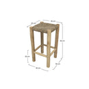 Tabouret de bar mi-hauteur Jovan en teck 65 cm