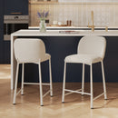 Lot de 2 chaises Bento pour ilot central 65,5 cm en tissu texturé écru chiné