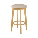 Tabouret de bar Vahina beige et bois clair 66 cm (lot de 2)