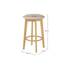Tabouret de bar Vahina beige et bois clair 66 cm (lot de 2)