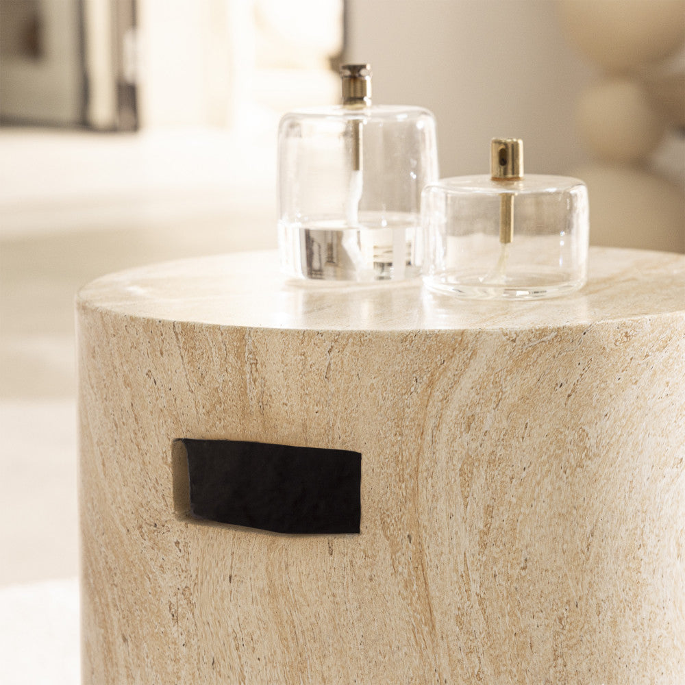 Radom - Tabouret - Effet Travertin - Beige