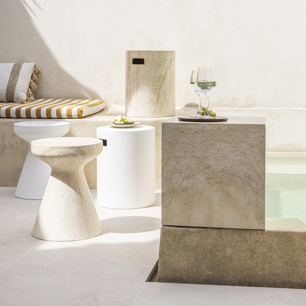 Radom - Tabouret - Effet Travertin - Beige