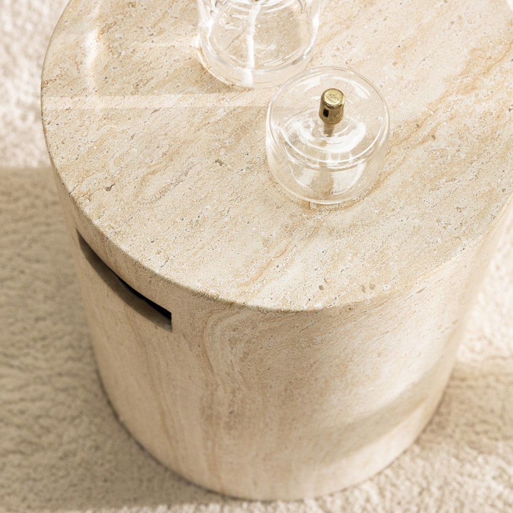 Radom - Tabouret - Effet Travertin - Beige