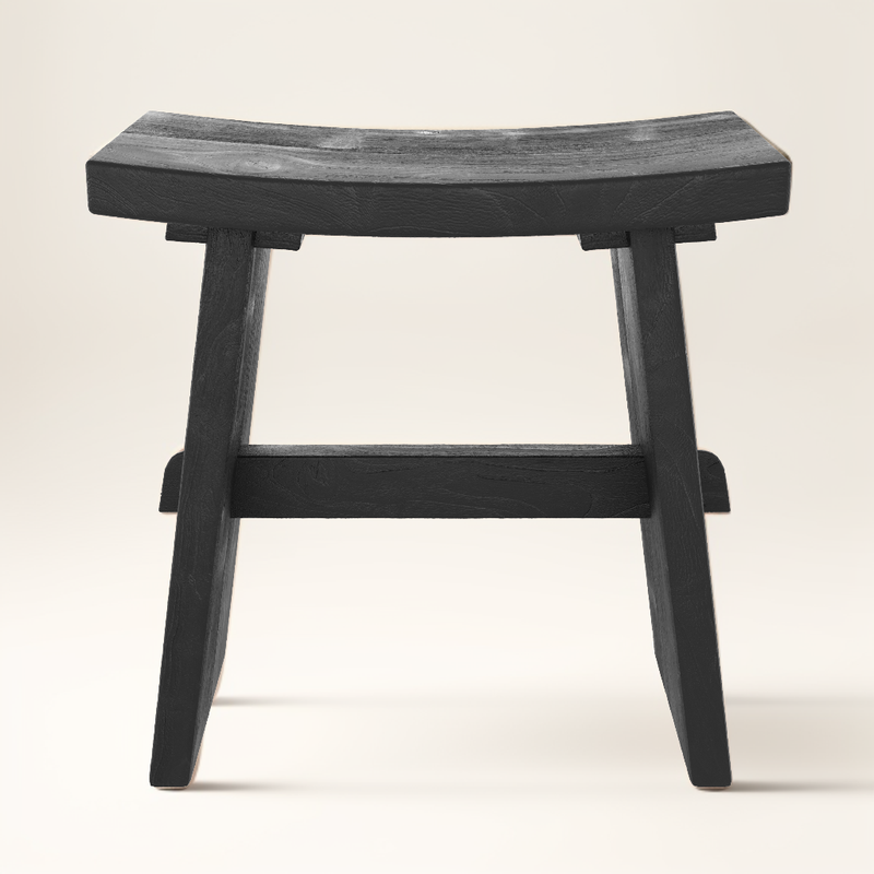 Tabouret Eka en bois noir