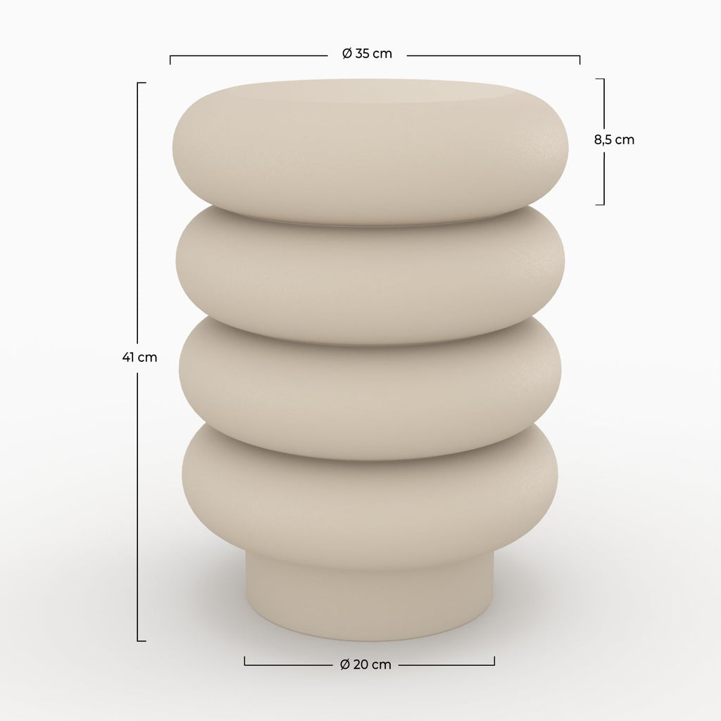 Félicie - Tabouret Rond En Métal Gris
