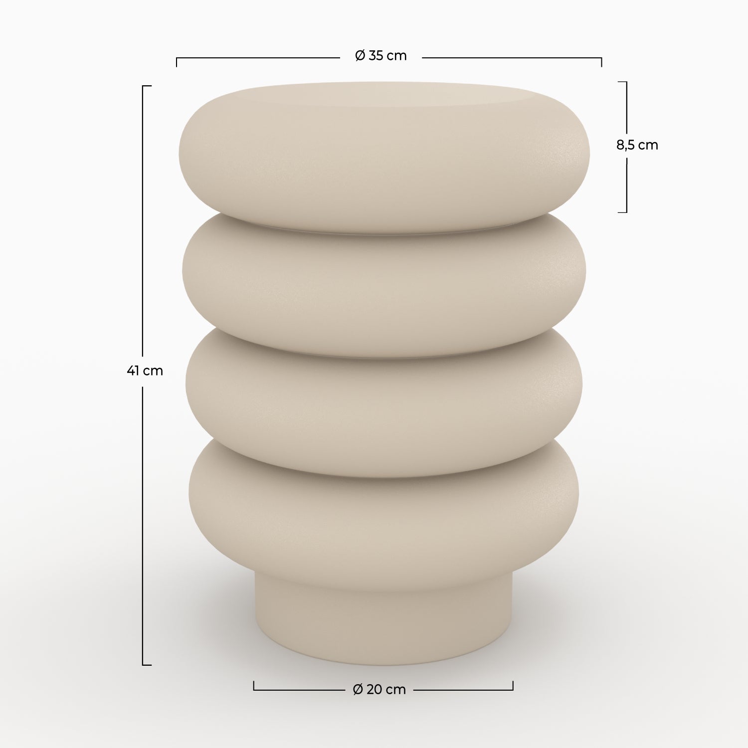 Félicie - Tabouret Rond En Métal Gris
