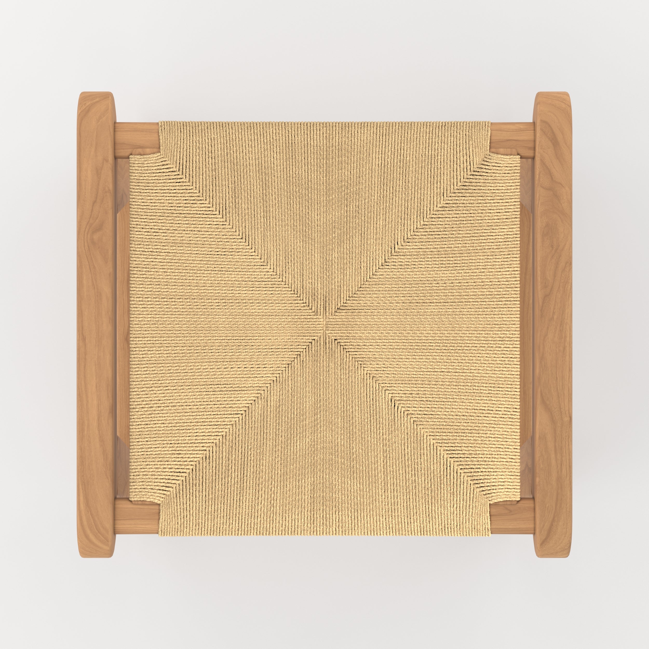 Kuna - Stool For Central Island In Teak And Rattan