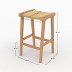 Kuna - Stool For Central Island In Teak And Rattan