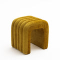 Mui - Tabouret Rembourré - Tissu Chenille - Jaune Moutarde