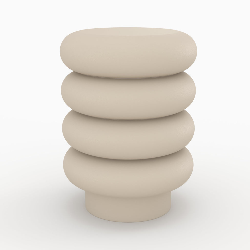 Félicie - Tabouret Rond En Métal Gris