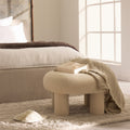 Bloomi - Taburete redondo XL - Tejido bouclé - Crema