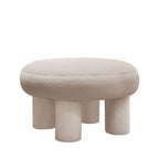 Bloomi - Taburete redondo XL - Tejido bouclé - Crema
