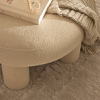 Bloomi - Taburete redondo XL - Tejido bouclé - Crema